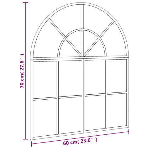 vidaXL Wandspiegel Schwarz 60x70 cm Gewölbt Eisen