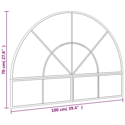 vidaXL Wandspiegel Schwarz 100x70 cm Gewölbt Eisen