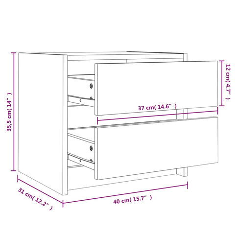 vidaXL Nachttisch 40x31x35,5 cm Massivholz Kiefer