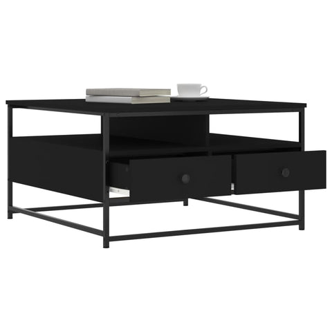 vidaXL Couchtisch Schwarz 80x80x45 cm Holzwerkstoff