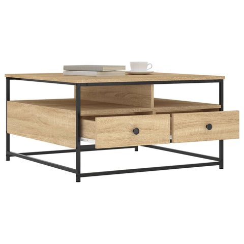 vidaXL Couchtisch Sonoma-Eiche 80x80x45 cm Holzwerkstoff