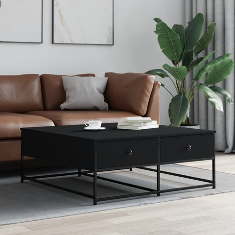 vidaXL Couchtisch Schwarz 100x99x40 cm Holzwerkstoff