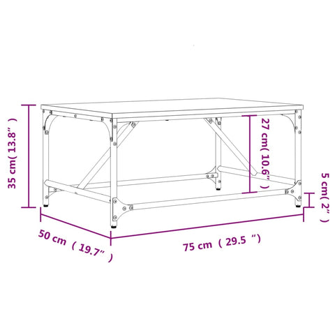 vidaXL Couchtisch Schwarz 75x50x35 cm Holzwerkstoff