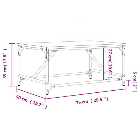 vidaXL Couchtisch Sonoma-Eiche 75x50x35 cm Holzwerkstoff