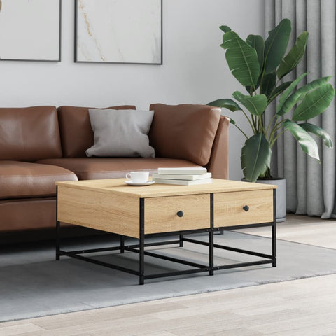 vidaXL Couchtisch Sonoma-Eiche 80x80x40 cm Holzwerkstoff