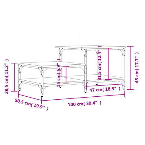 vidaXL Couchtisch Schwarz 100x50,5x45 cm Holzwerkstoff