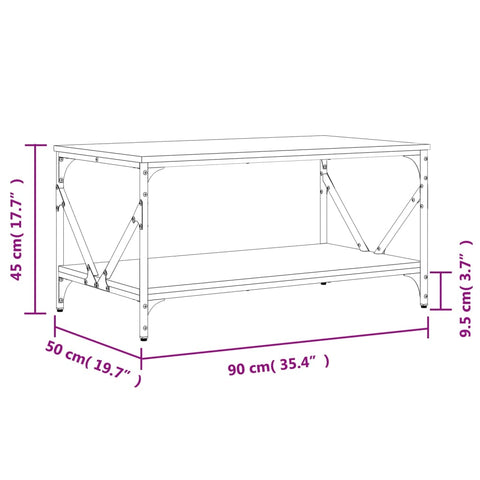 vidaXL Couchtisch Schwarz 90x50x45 cm Holzwerkstoff