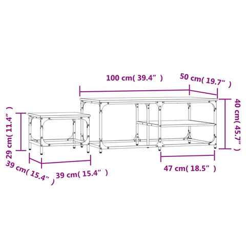 vidaXL Satztische 2 Stk. Braun Eichen-Optik Holzwerkstoff