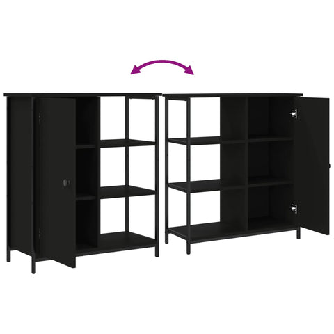 vidaXL Sideboard Schwarz 70x30x80 cm Holzwerkstoff