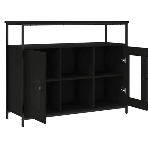 vidaXL Sideboard Schwarz 100x35x80 cm Holzwerkstoff