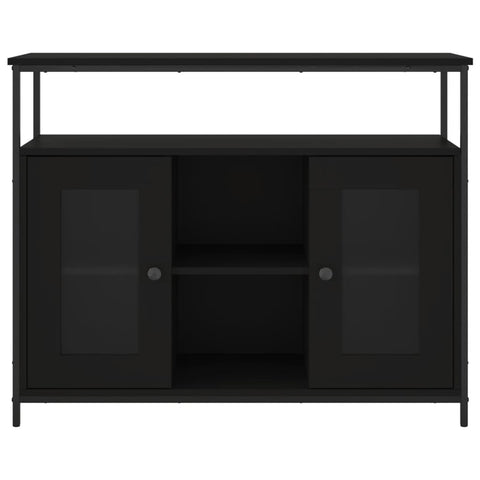 vidaXL Sideboard Schwarz 100x35x80 cm Holzwerkstoff