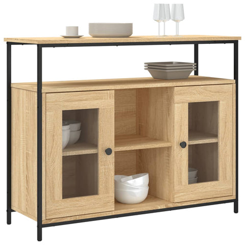 vidaXL Sideboard Sonoma-Eiche 100x35x80 cm Holzwerkstoff