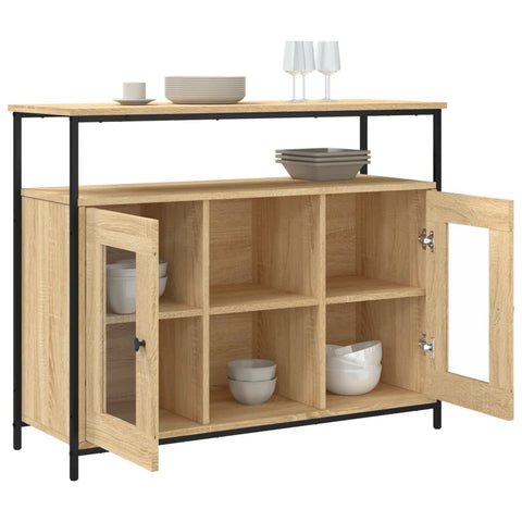 vidaXL Sideboard Sonoma-Eiche 100x35x80 cm Holzwerkstoff