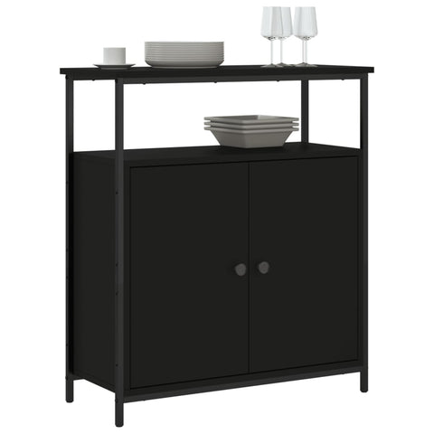 vidaXL Sideboard Schwarz 70x30x80 cm Holzwerkstoff