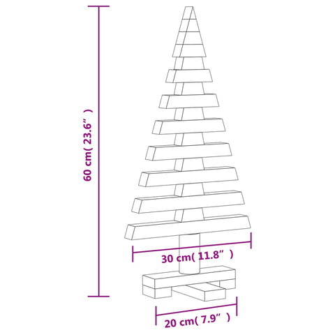 vidaXL Weihnachtsbaum Holz zum Schmücken 60 cm Massivholz Kiefer