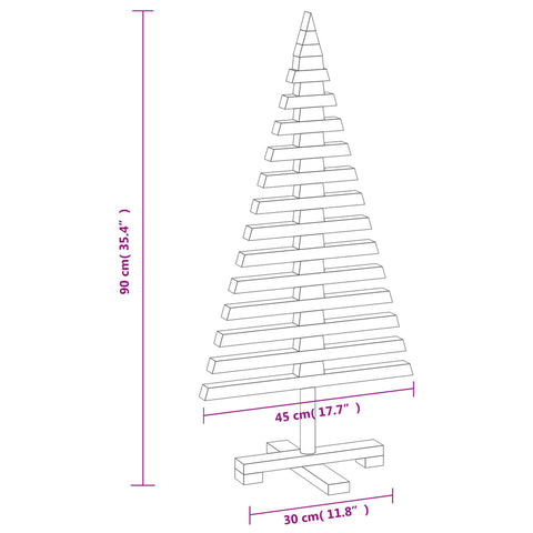 vidaXL Weihnachtsbaum Holz zum Schmücken 90 cm Massivholz Kiefer