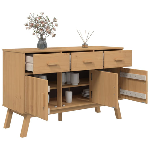 Sideboard OLDEN Braun 114x43x73,5 cm Massivholz Kiefer