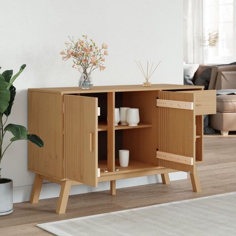 Sideboard OLDEN Braun 114x43x73,5 cm Massivholz Kiefer