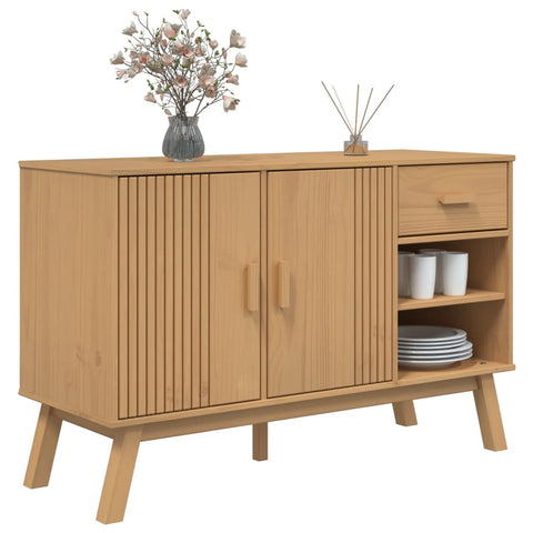 Sideboard OLDEN Braun 114x43x73,5 cm Massivholz Kiefer