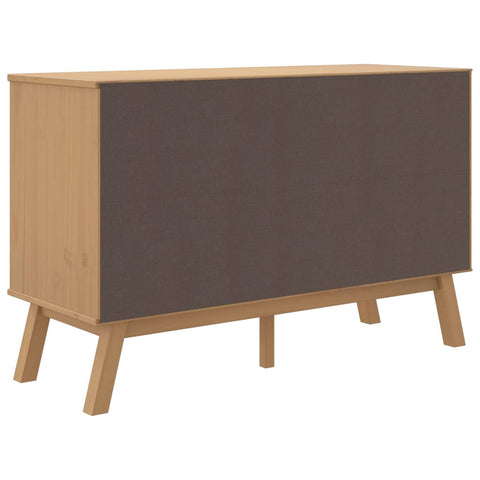 vidaXL Sideboard OLDEN Weiß und Braun 114x43x73,5 cm Massivholz Kiefer