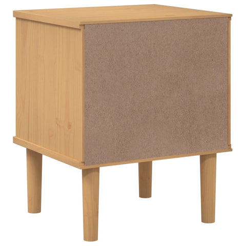 vidaXL Nachttisch SENJA Rattan-Look Braun 40x35x48cm Massivholz Kiefer