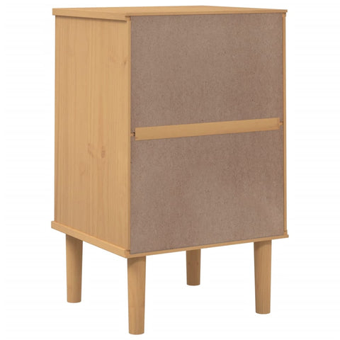 vidaXL Nachttisch SENJA Rattan-Look Braun 40x35x65cm Massivholz Kiefer