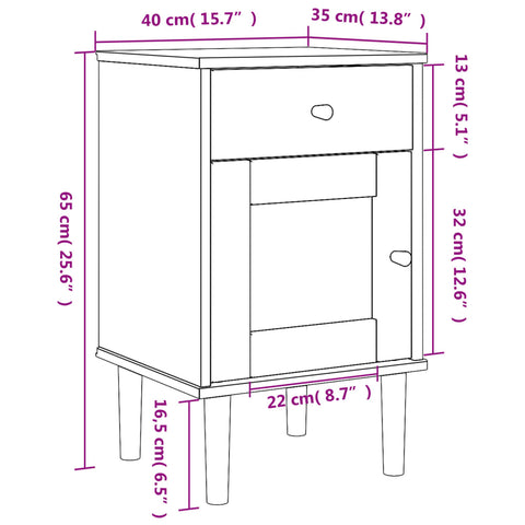 vidaXL Nachttisch SENJA Rattan-Look Weiß 40x35x65 cm Massivholz Kiefer