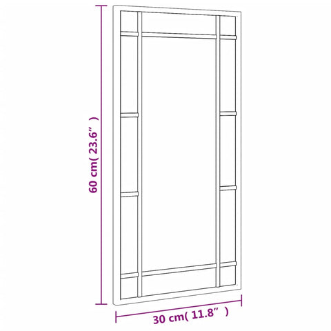 vidaXL Wandspiegel Schwarz 30x60 cm Rechteckig Eisen