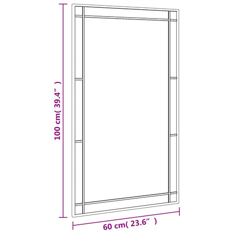 vidaXL Wandspiegel Schwarz 60x100 cm Rechteckig Eisen