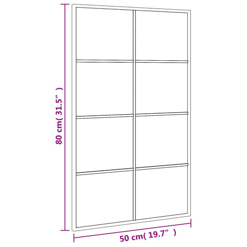 vidaXL Wandspiegel Schwarz 50x80 cm Rechteckig Eisen