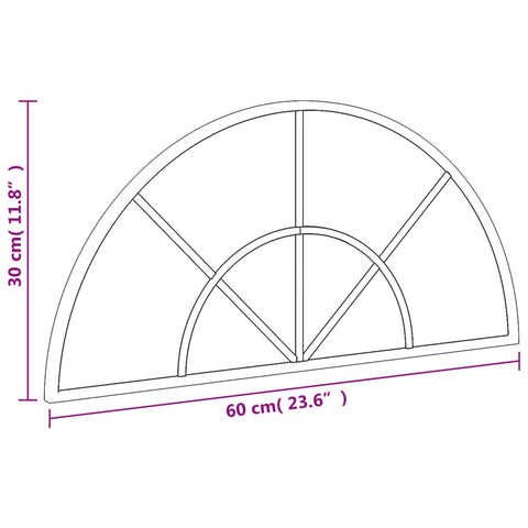 vidaXL Wandspiegel Schwarz 60x30 cm Gewölbt Eisen