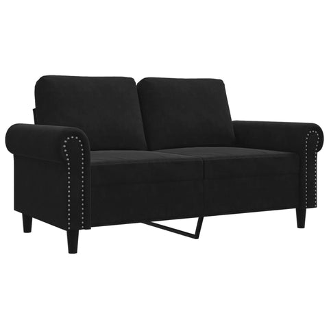 2-Sitzer-Sofa Schwarz 120 cm Samt