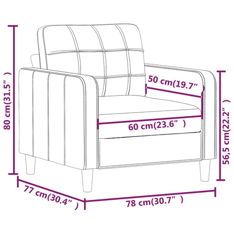 Sofasessel Creme 60 cm Stoff