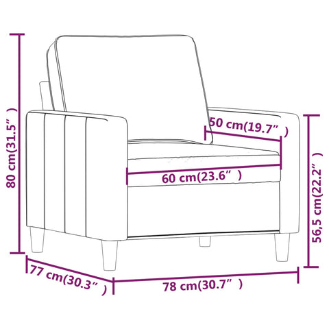 Sessel Rosa 60 cm Samt