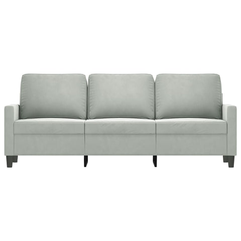 3-Sitzer-Sofa Hellgrau 180 cm Samt