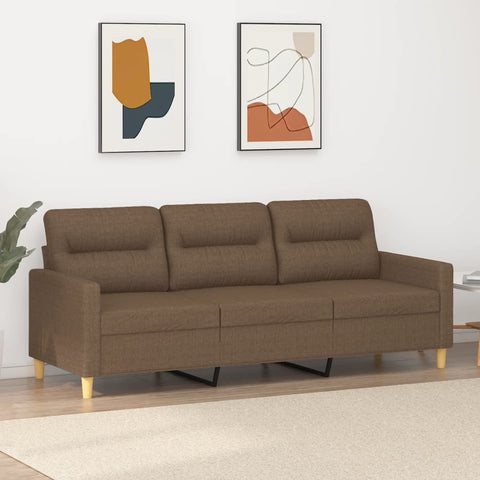 3-Sitzer-Sofa Braun 180 cm Stoff