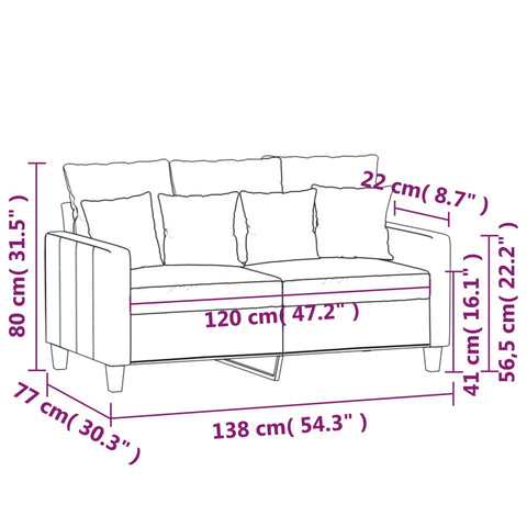 2-Sitzer-Sofa Hellgelb 120 cm Stoff