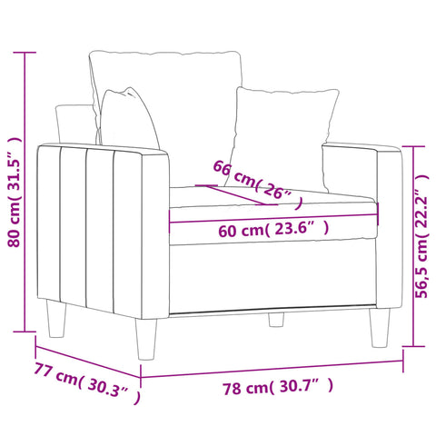 Sessel Blau 60 cm Samt