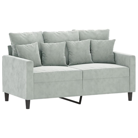 2-Sitzer-Sofa Hellgrau 120 cm Samt