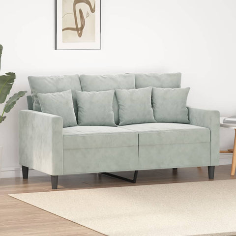 2-Sitzer-Sofa Hellgrau 120 cm Samt