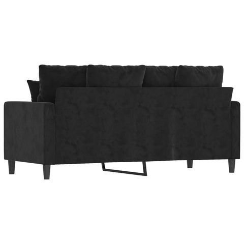 2-Sitzer-Sofa Schwarz 140 cm Samt