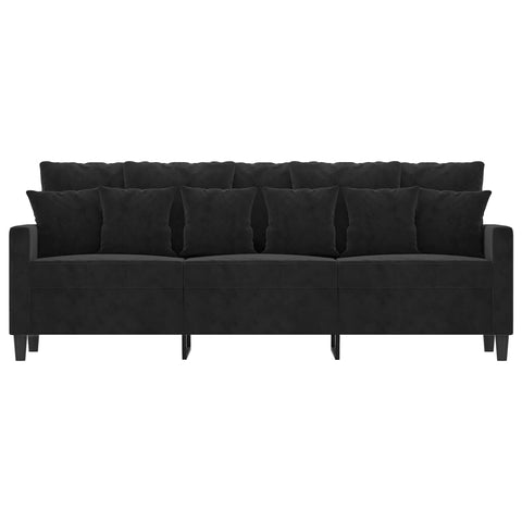 3-Sitzer-Sofa Schwarz 180 cm Samt