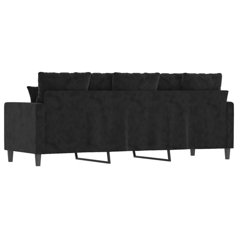 3-Sitzer-Sofa Schwarz 180 cm Samt