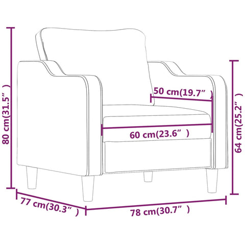 Sessel Dunkelgrau 60 cm Stoff