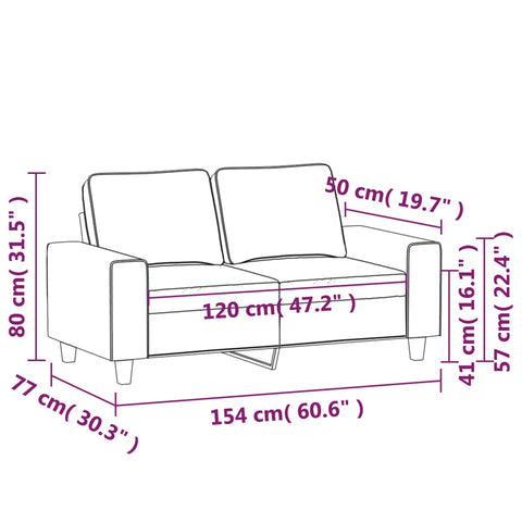 2-Sitzer-Sofa Hellgrau 120 cm Stoff