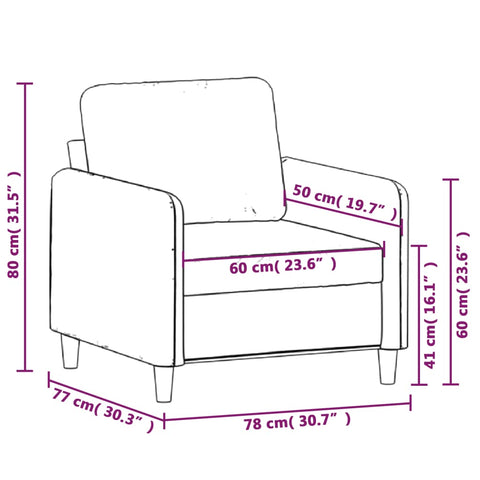 Sessel Rosa 60 cm Samt