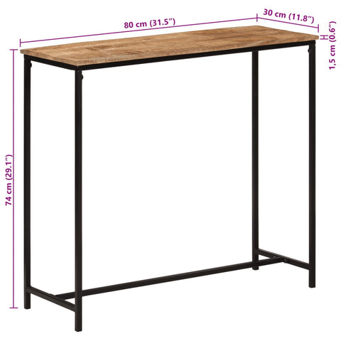 vidaXL Konsolentisch 80x30x74 cm Massivholz Mango und Eisen