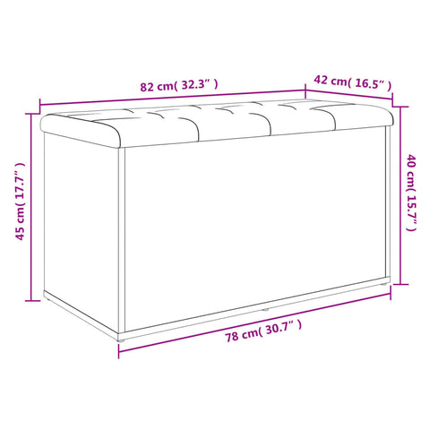 Sitzbank mit Stauraum Betongrau 82x42x45 cm Holzwerkstoff