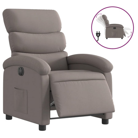 vidaXL Relaxsessel Elektrisch Taupe Stoff