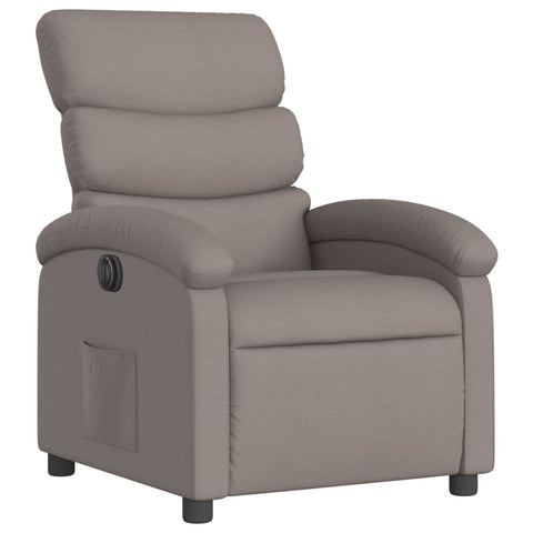 vidaXL Relaxsessel Elektrisch Taupe Stoff